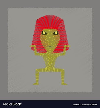 Flat shading style icon mummy halloween monster vector image