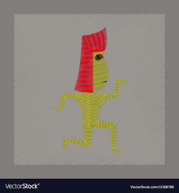 Flat shading style icon mummy halloween monster vector image