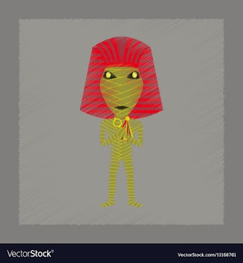 Flat shading style icon mummy halloween monster vector image