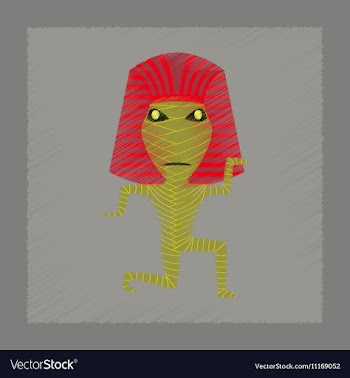 Flat shading style icon mummy halloween monster vector image