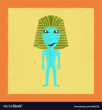 Flat shading style icon mummy halloween monster vector image