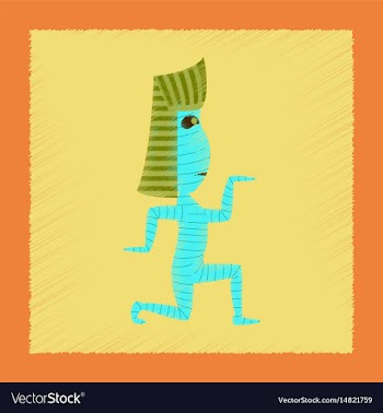 Flat shading style icon mummy halloween monster vector image