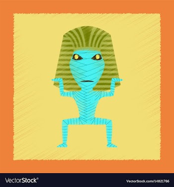 Flat shading style icon mummy halloween monster vector image
