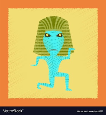 Flat shading style icon mummy halloween monster vector image