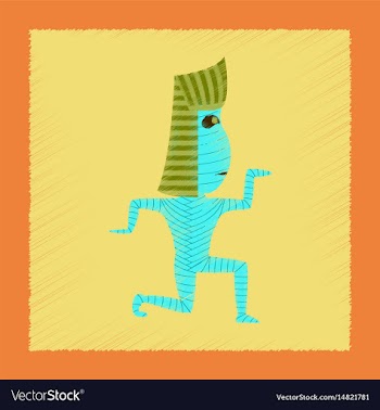 Flat shading style icon mummy halloween monster vector image