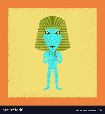 Flat shading style icon mummy halloween monster vector image