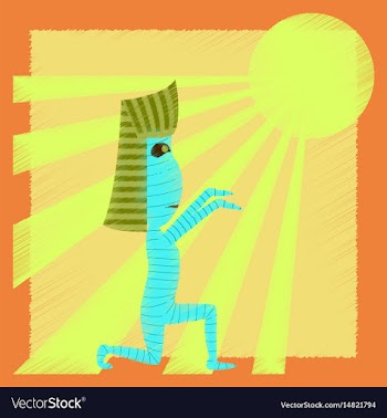 Flat shading style icon mummy halloween monster vector image