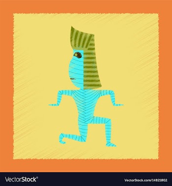 Flat shading style icon mummy halloween monster vector image