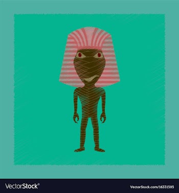 Flat shading style icon mummy halloween monster vector image