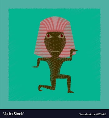 Flat shading style icon mummy halloween monster vector image