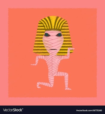 Flat shading style icon mummy halloween monster vector image
