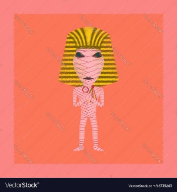Flat shading style icon mummy halloween monster vector image