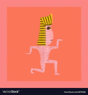 Flat shading style icon mummy halloween monster vector image