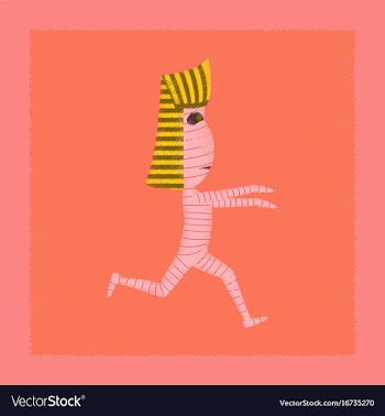 Flat shading style icon mummy halloween monster vector image