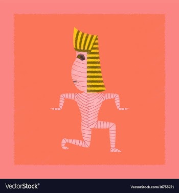 Flat shading style icon mummy halloween monster vector image