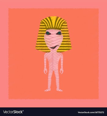 Flat shading style icon mummy halloween monster vector image