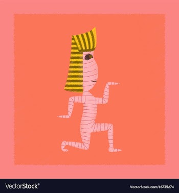 Flat shading style icon mummy halloween monster vector image