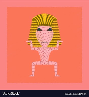 Flat shading style icon mummy halloween monster vector image