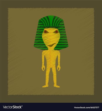 Flat shading style icon mummy halloween monster vector image