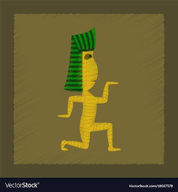 Flat shading style icon mummy halloween monster vector image