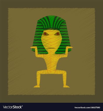 Flat shading style icon mummy halloween monster vector image