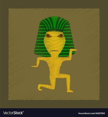 Flat shading style icon mummy halloween monster vector image