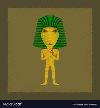 Flat shading style icon mummy halloween monster vector image