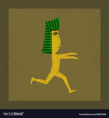 Flat shading style icon mummy halloween monster vector image