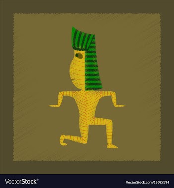 Flat shading style icon mummy halloween monster vector image