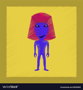 Flat shading style icon mummy halloween monster vector image