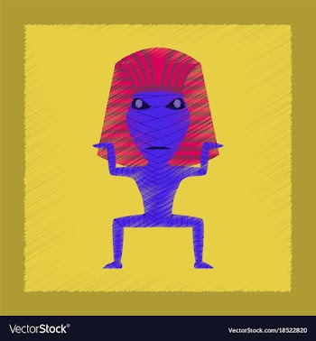 Flat shading style icon mummy halloween monster vector image