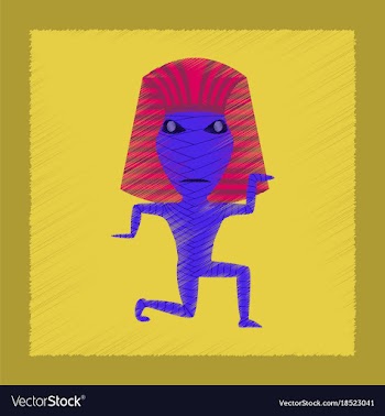 Flat shading style icon mummy halloween monster vector image