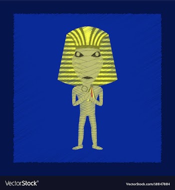Flat shading style icon mummy halloween monster vector image