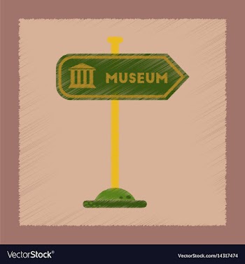 Flat shading style icon museum sign vector image