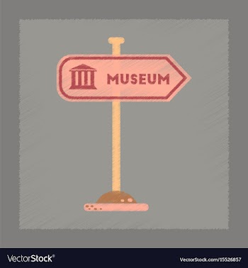 Flat shading style icon museum sign vector image