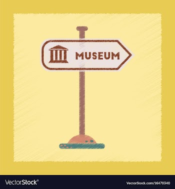 Flat shading style icon museum sign vector image