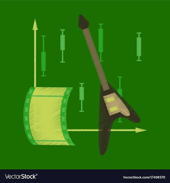 Flat shading style icon music and cinema vector image