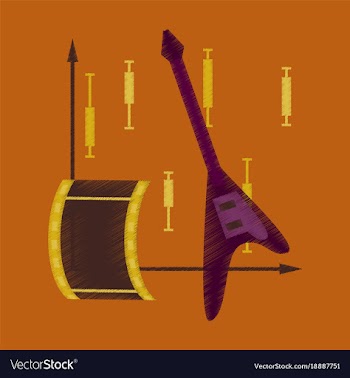 Flat shading style icon music and cinema vector image