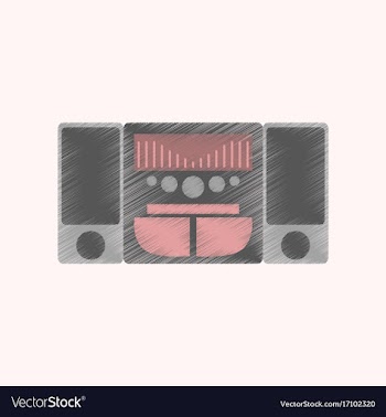Flat shading style icon music center vector image