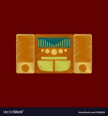 Flat shading style icon music center vector image
