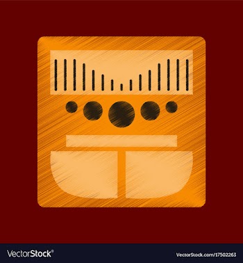 Flat shading style icon music center vector image
