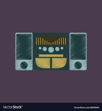 Flat shading style icon music center vector image