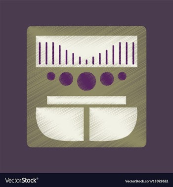 Flat shading style icon music center vector image