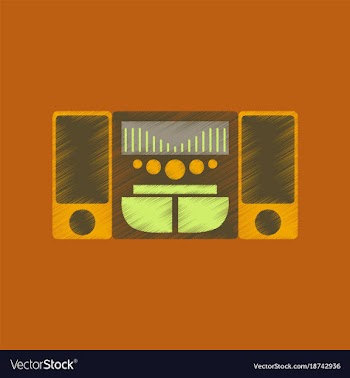 Flat shading style icon music center vector image