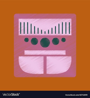 Flat shading style icon music center vector image