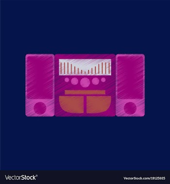 Flat shading style icon music center vector image