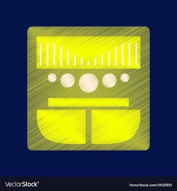 Flat shading style icon music center vector image