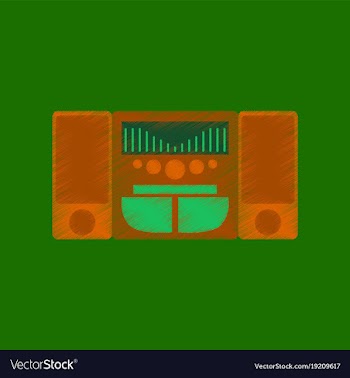 Flat shading style icon music center vector image