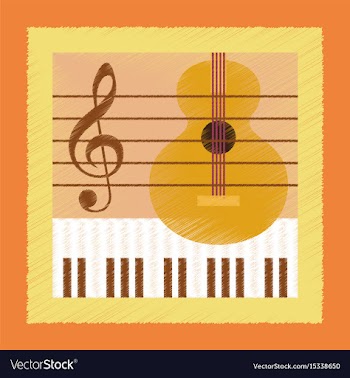 Flat shading style icon music lesson vector image
