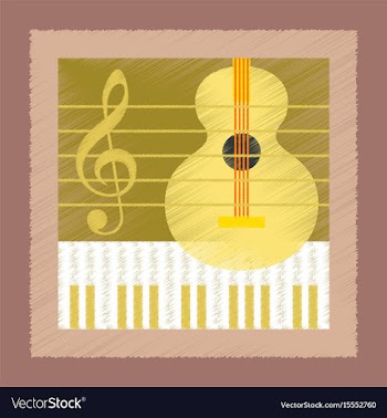 Flat shading style icon music lesson vector image